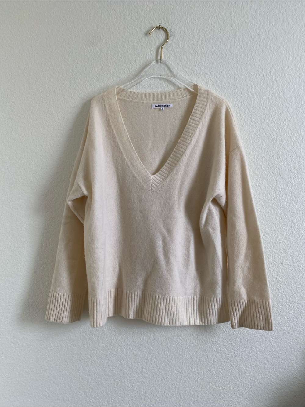 Reformation 100% Wool V-Neck Sweater